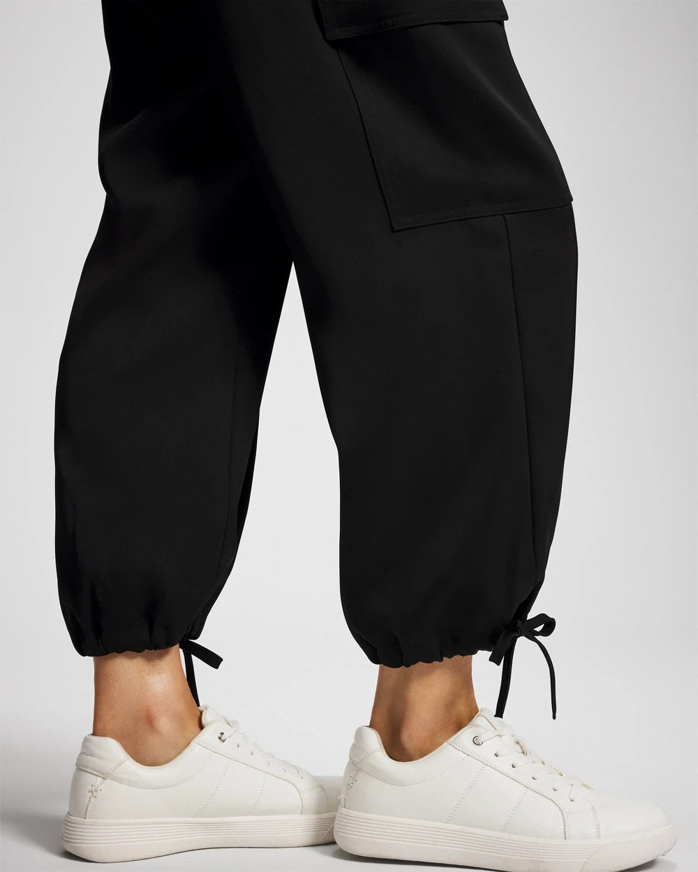 Satin Relaxed Cargo Pant - BLACK | Soma Women