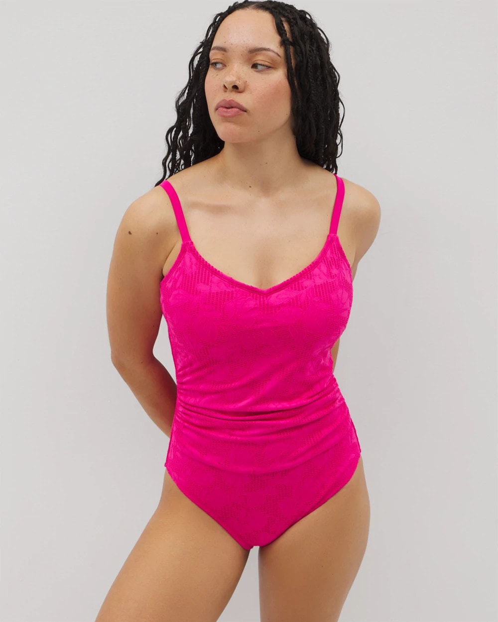 Beyond Control Textured Solids One-Piece - DRAGON FRUIT | Soma Women