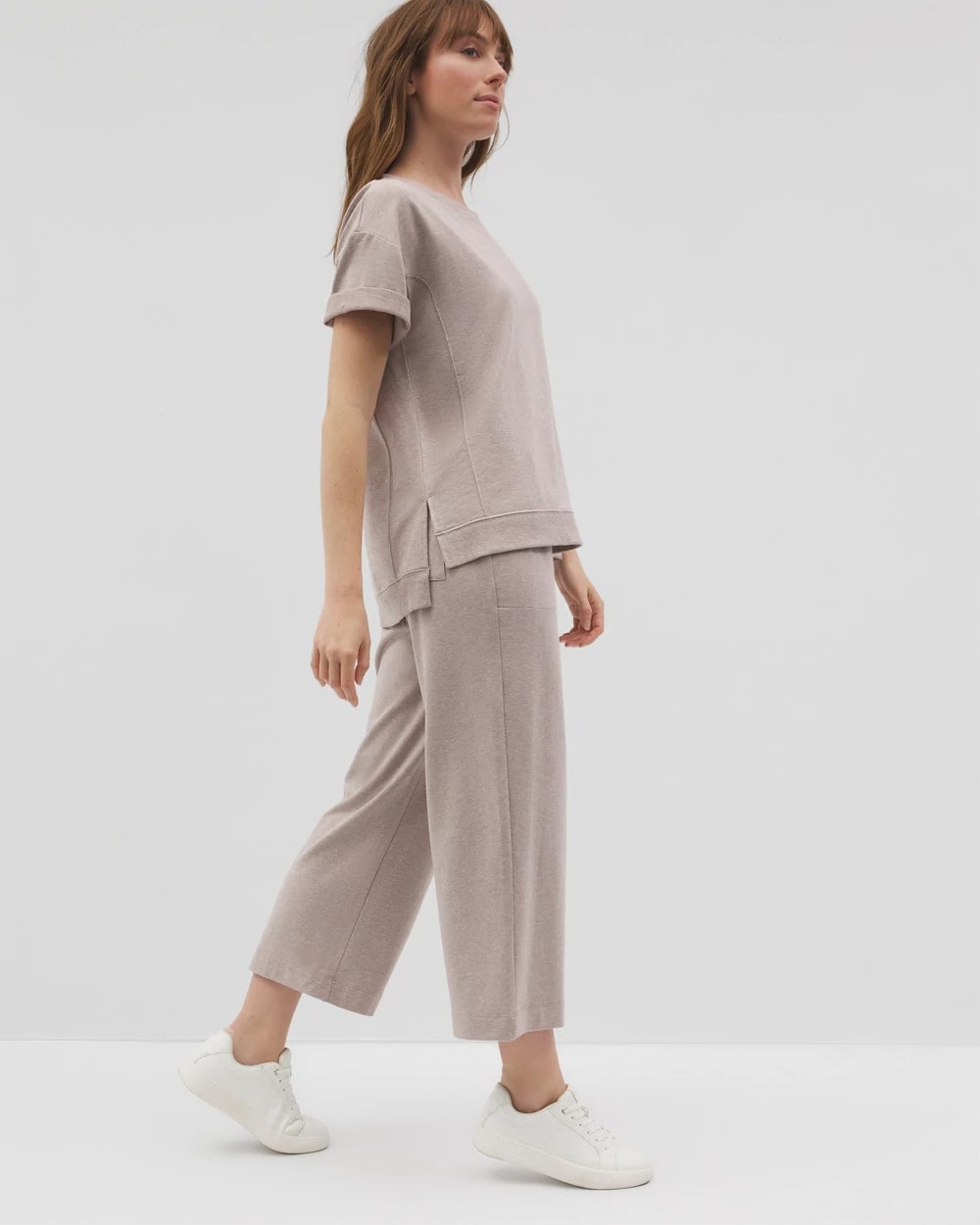 Wide Leg Crop Pant - HEATHER MINK | Soma Women