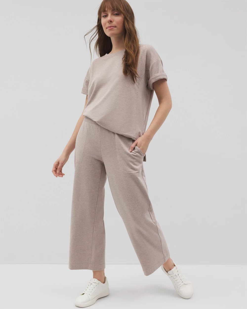 Wide Leg Crop Pant - HEATHER MINK | Soma Women