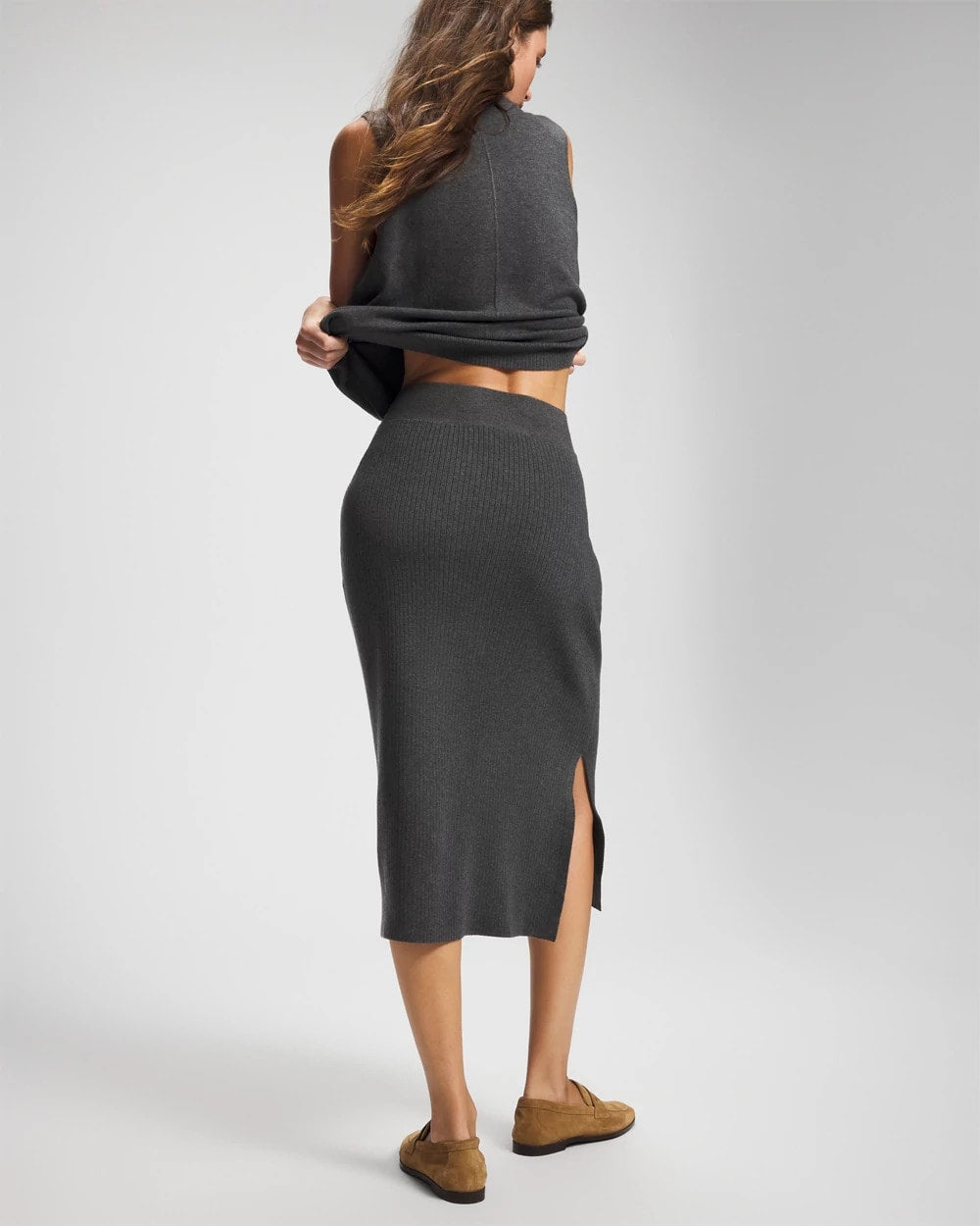 Premier Knit Sweater Midi Skirt - HEATHER QUARTZ | Soma Women