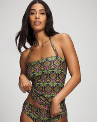 Bandeau Tankini Top - PALMY PATTERNS NAVY | Soma Women