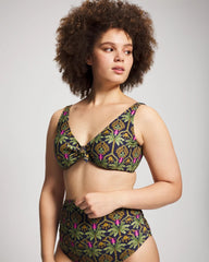 Tie Front Bikini Top - PALMY PATTERNS NAVY | Soma Women