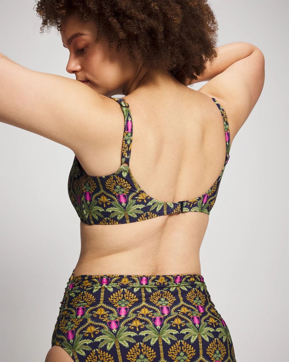 Tie Front Bikini Top - PALMY PATTERNS NAVY | Soma Women