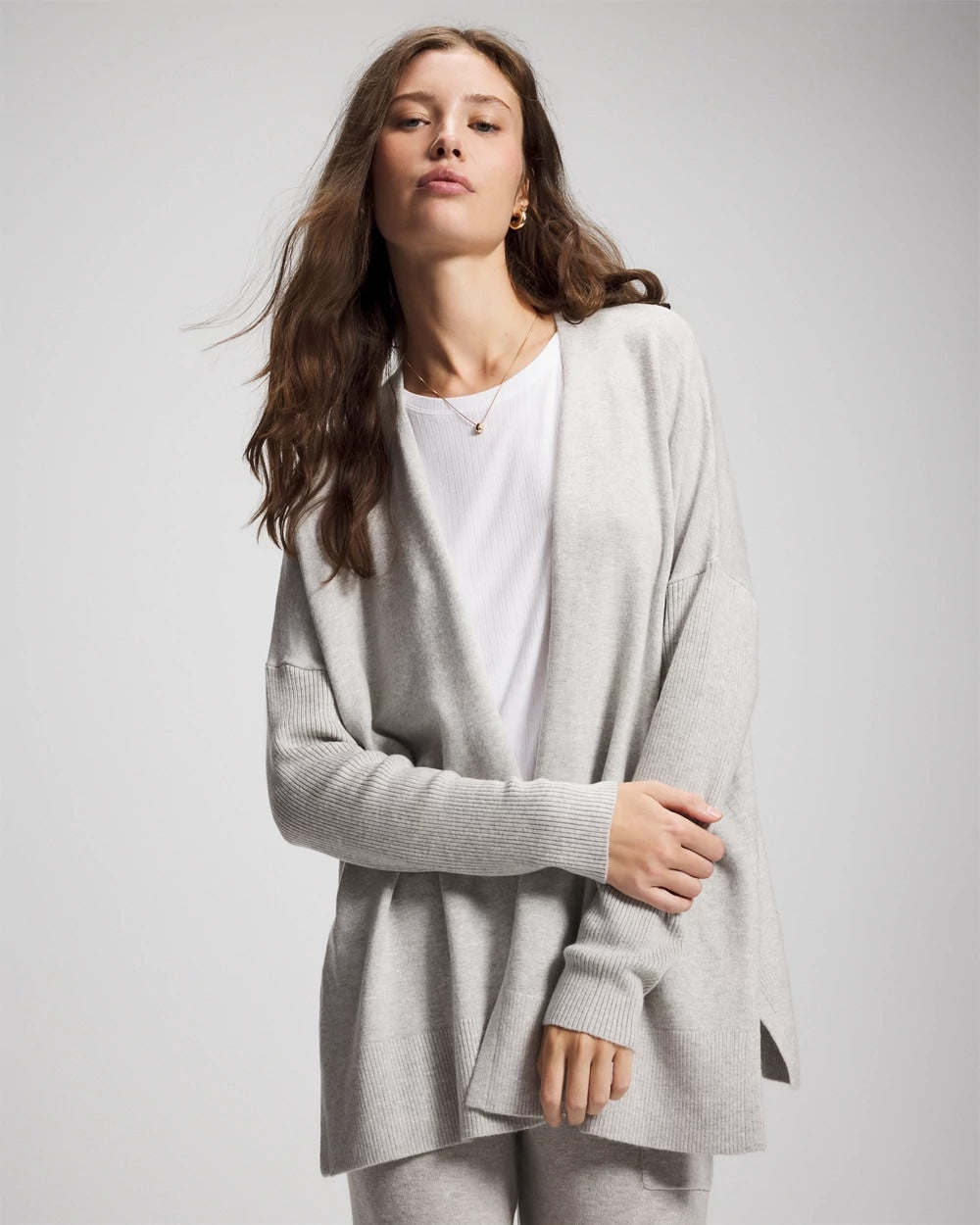 Premier Knit Sweater Wrap - HEATHER STONE | Soma Women