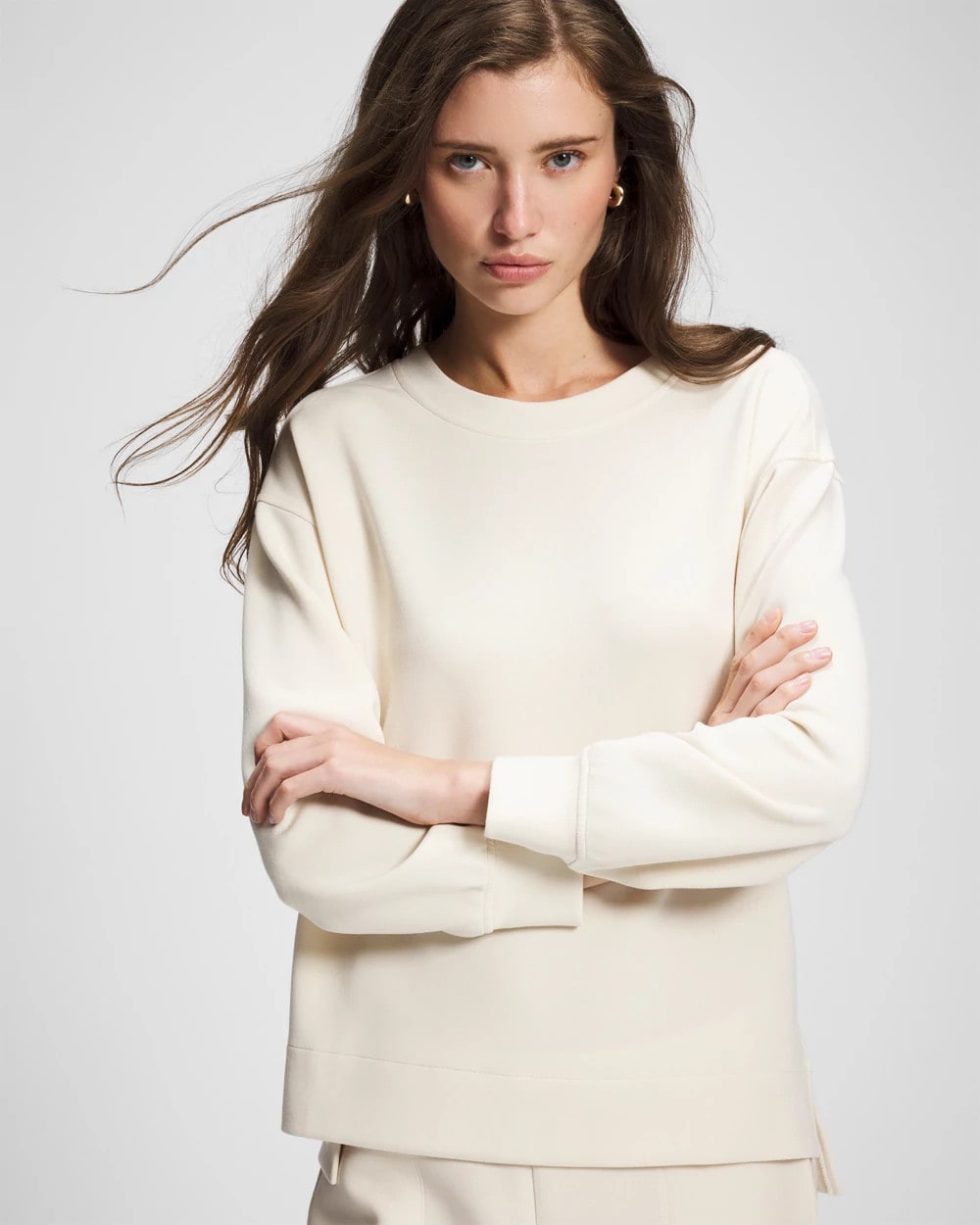 Modern Modal Crewneck Sweatshirt - PARCHMENT | Soma Women