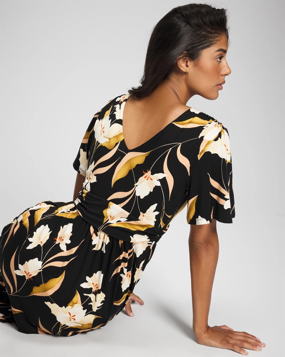 Pamilla Midi Bra Dress - MYSTIC BLOOMS DRAMA BLACK | Soma Women