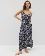 Rio Maxi Bra Dress - MEANDERING GARDEN A NAVY | Soma Women