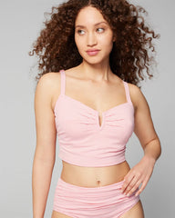 Seersucker V-Wire Cropped Bikini - PINK STRIPE | Soma Women
