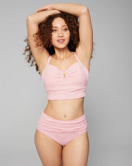 Seersucker V-Wire Cropped Bikini - PINK STRIPE | Soma Women