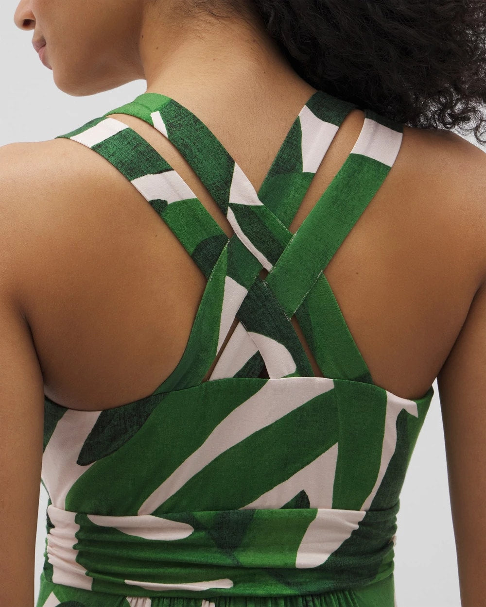 Cross Back Strap Bra Dress - TROPICAL BREEZE G PALM | Soma Women