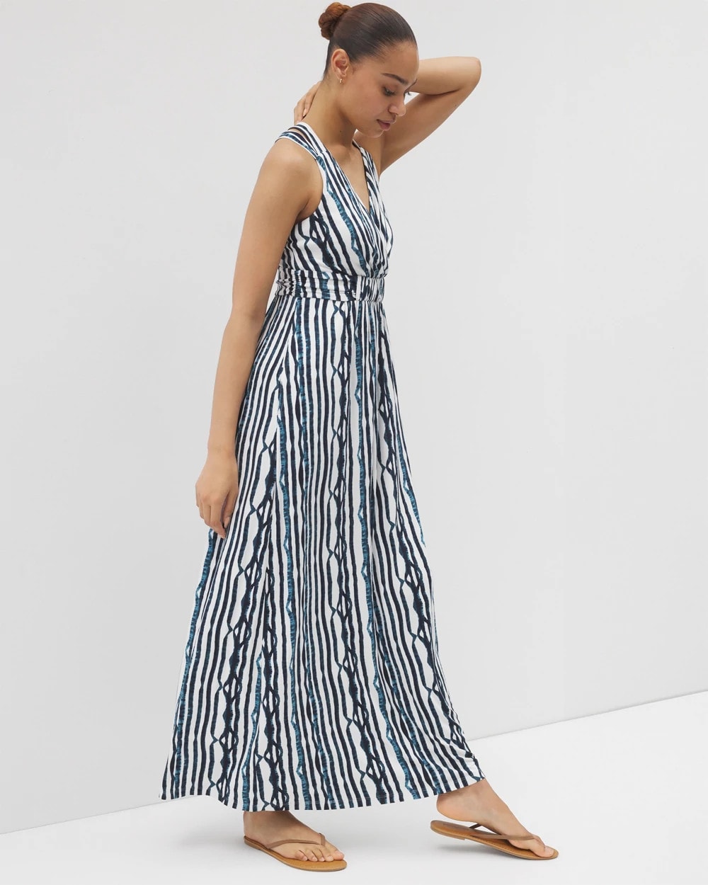 Isla Cross Back Maxi Bra Dress - WAVES STRIPE COCONUT | Soma Women