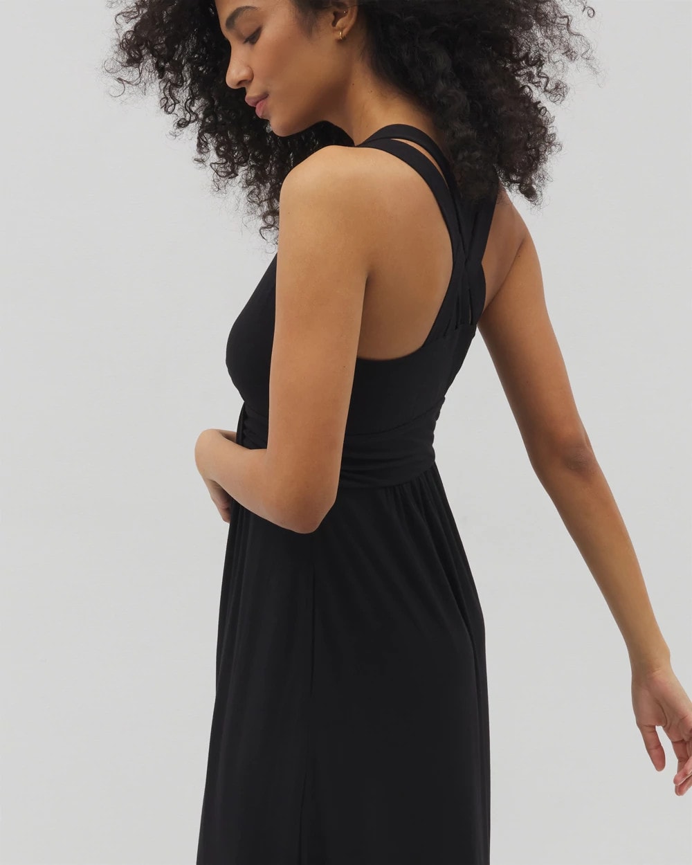 Isla Cross Back Maxi Bra Dress - BLACK | Soma Women