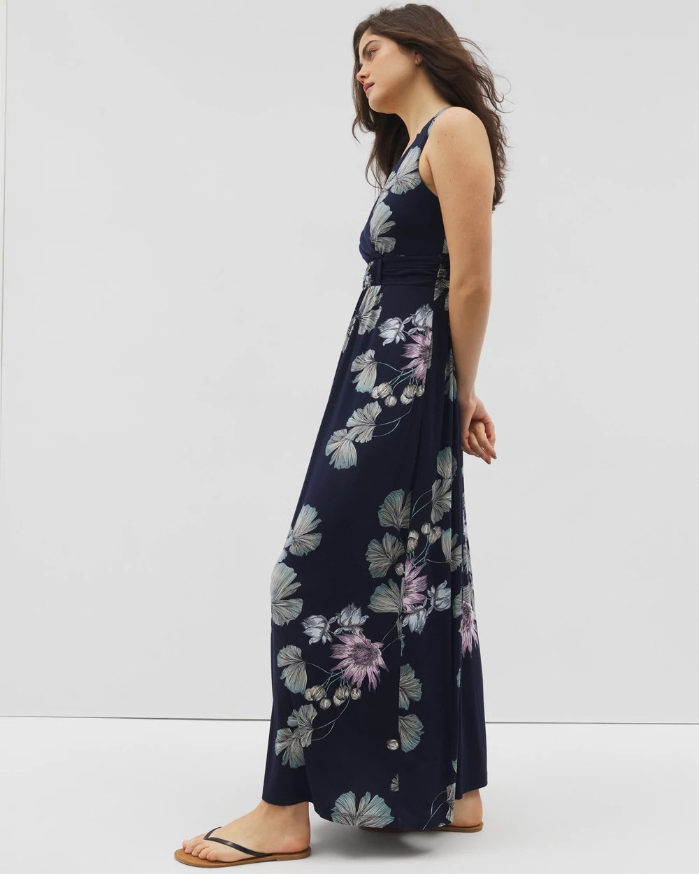 Isla Cross Back Maxi Bra Dress - BOTANICAL BLISS NAVY | Soma Women