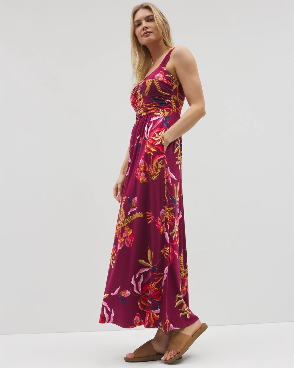 Bahia Maxi Bra Dress - SUNRISE FLORA RED BEAUTY | Soma Women