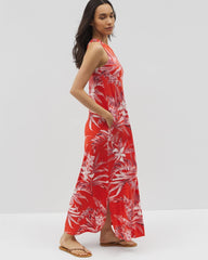 One-Shoulder Maxi Bra Dress - PALM PERFECT G GOJI BERRY | Soma Women