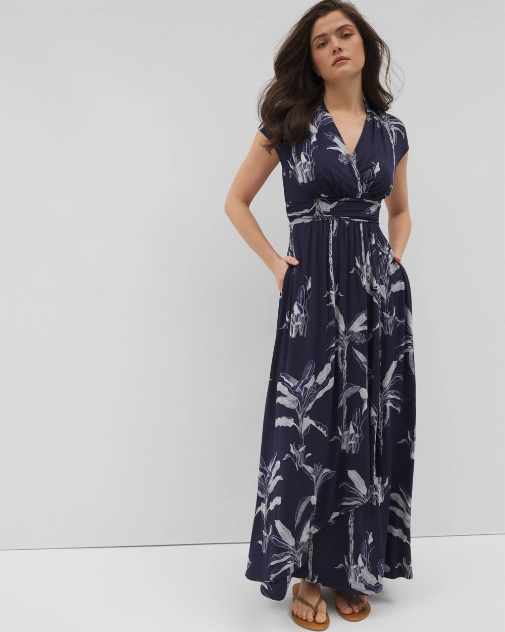 Serenity Maxi Bra Dress - PALM TOILE NIGHTFALL NAVY | Soma Women