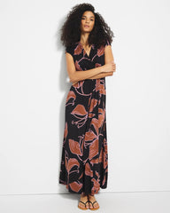 Serenity Maxi Bra Dress - STAMPED TROPICS BLACK BRN | Soma Women