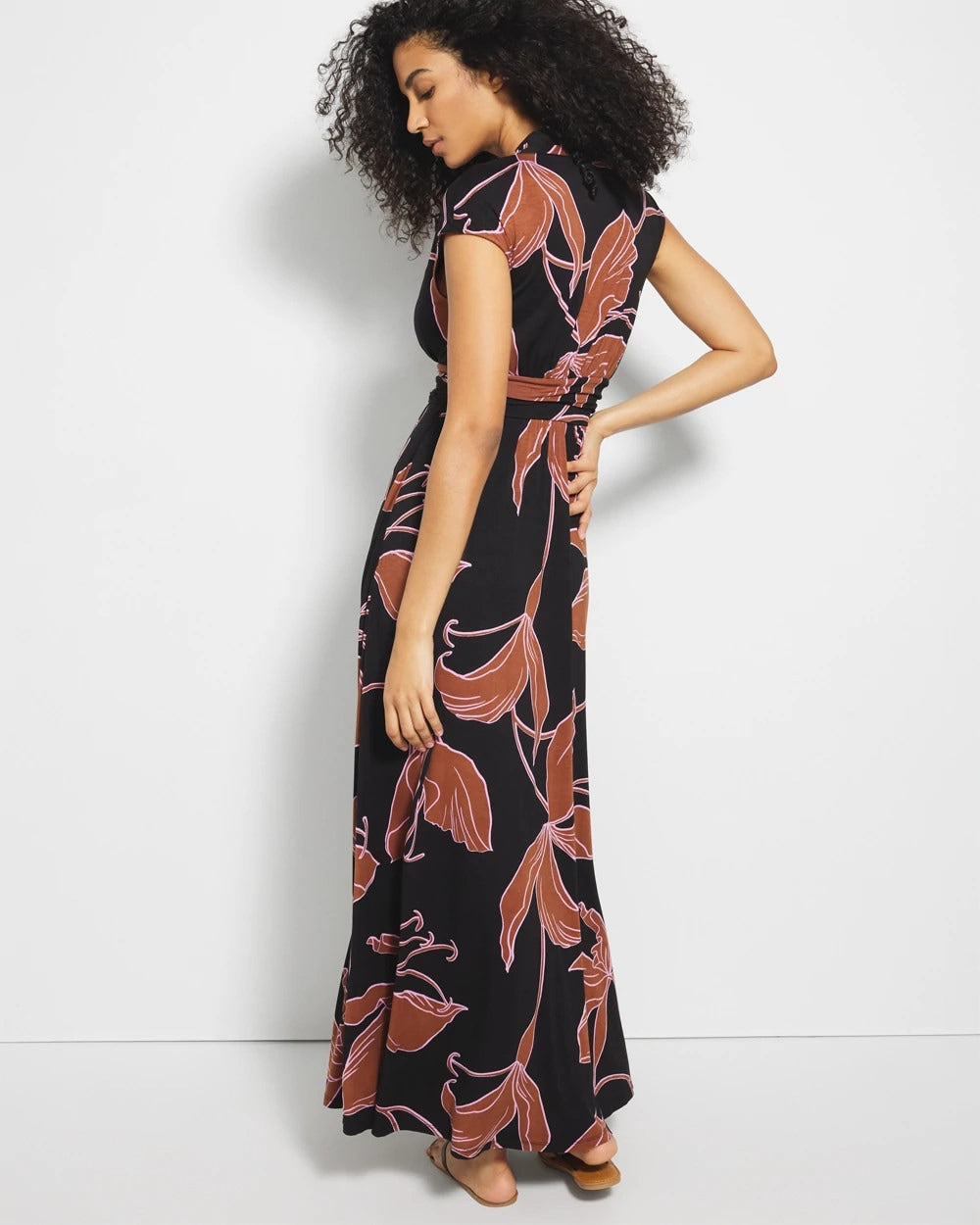 Serenity Maxi Bra Dress - STAMPED TROPICS BLACK BRN | Soma Women