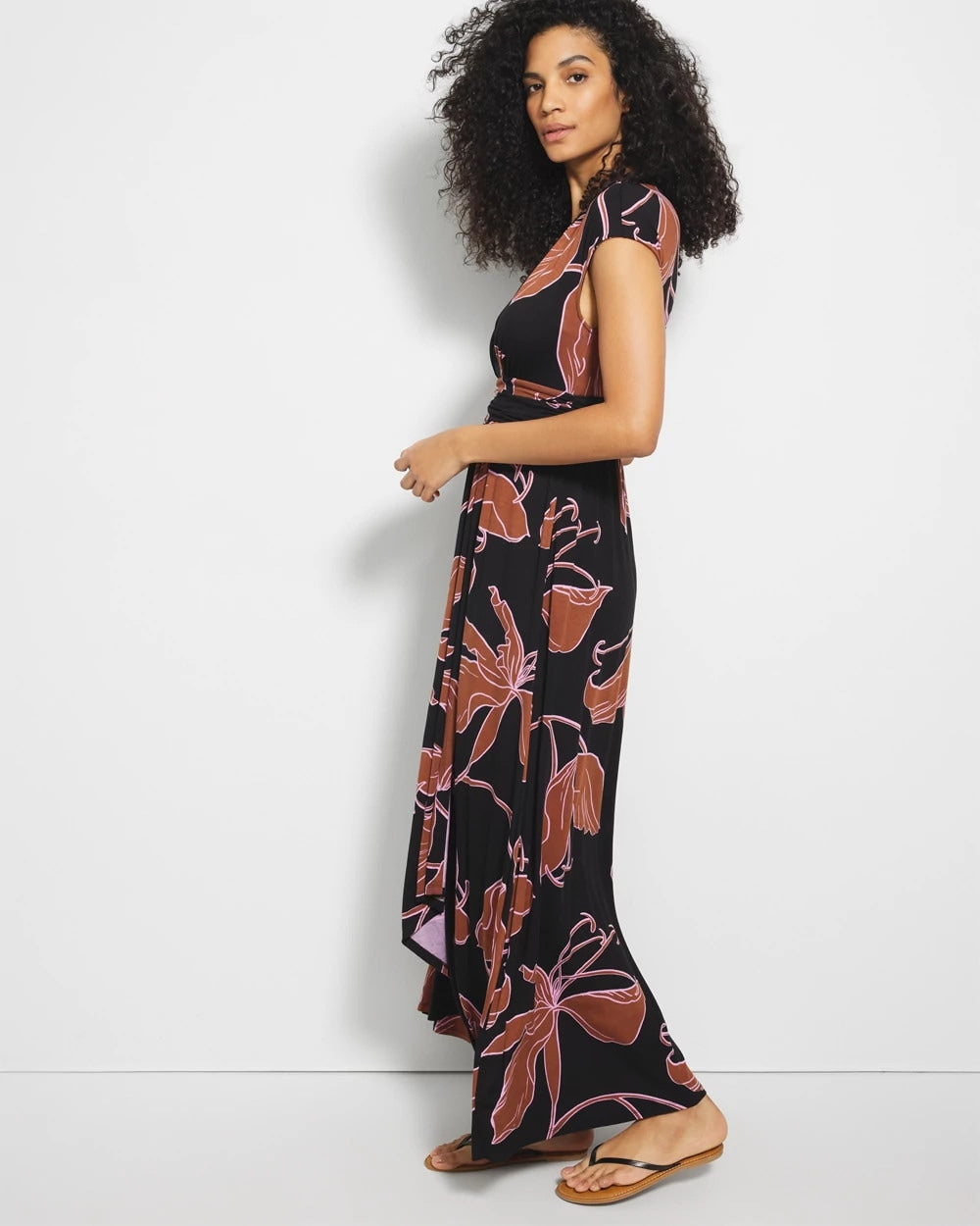 Serenity Maxi Bra Dress - STAMPED TROPICS BLACK BRN | Soma Women