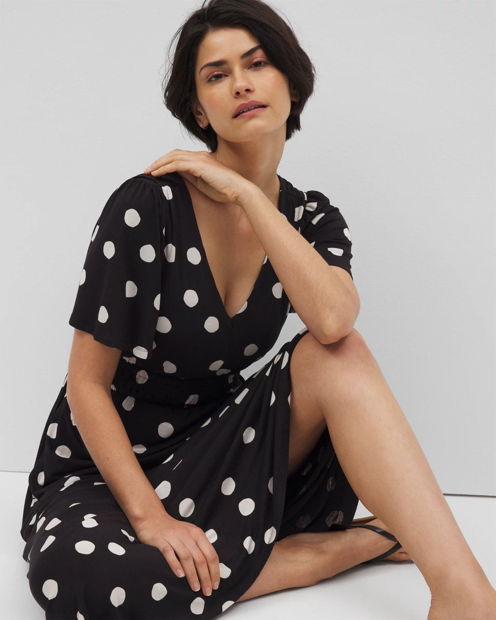 Oasis Midi Bra Dress - MOVEMENT DOT BLACK | Soma Women