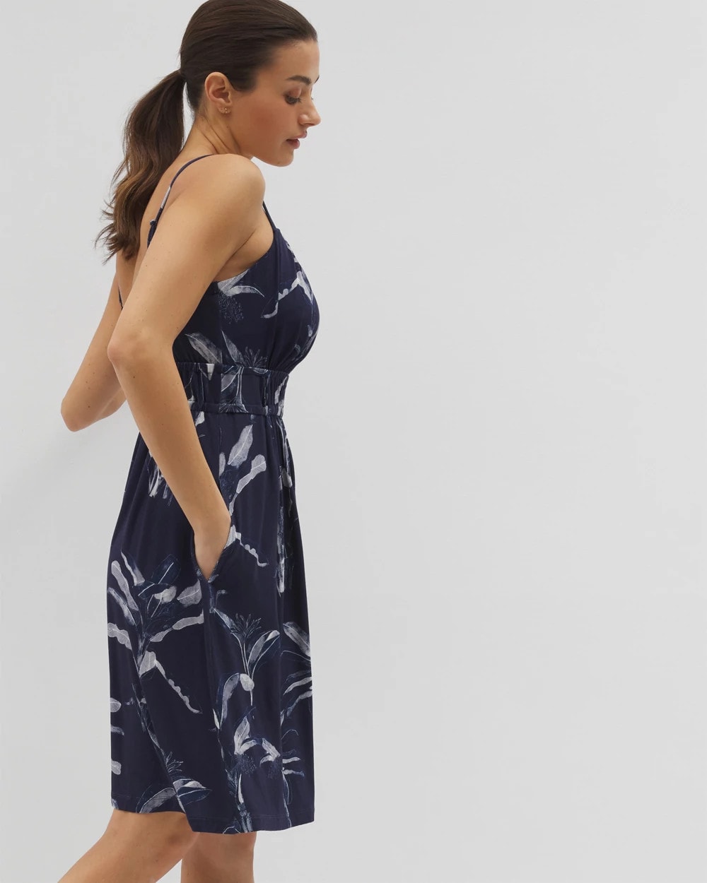 Paradiso Short Bra Dress - PALM TOILE NIGHTFALL NAVY | Soma Women