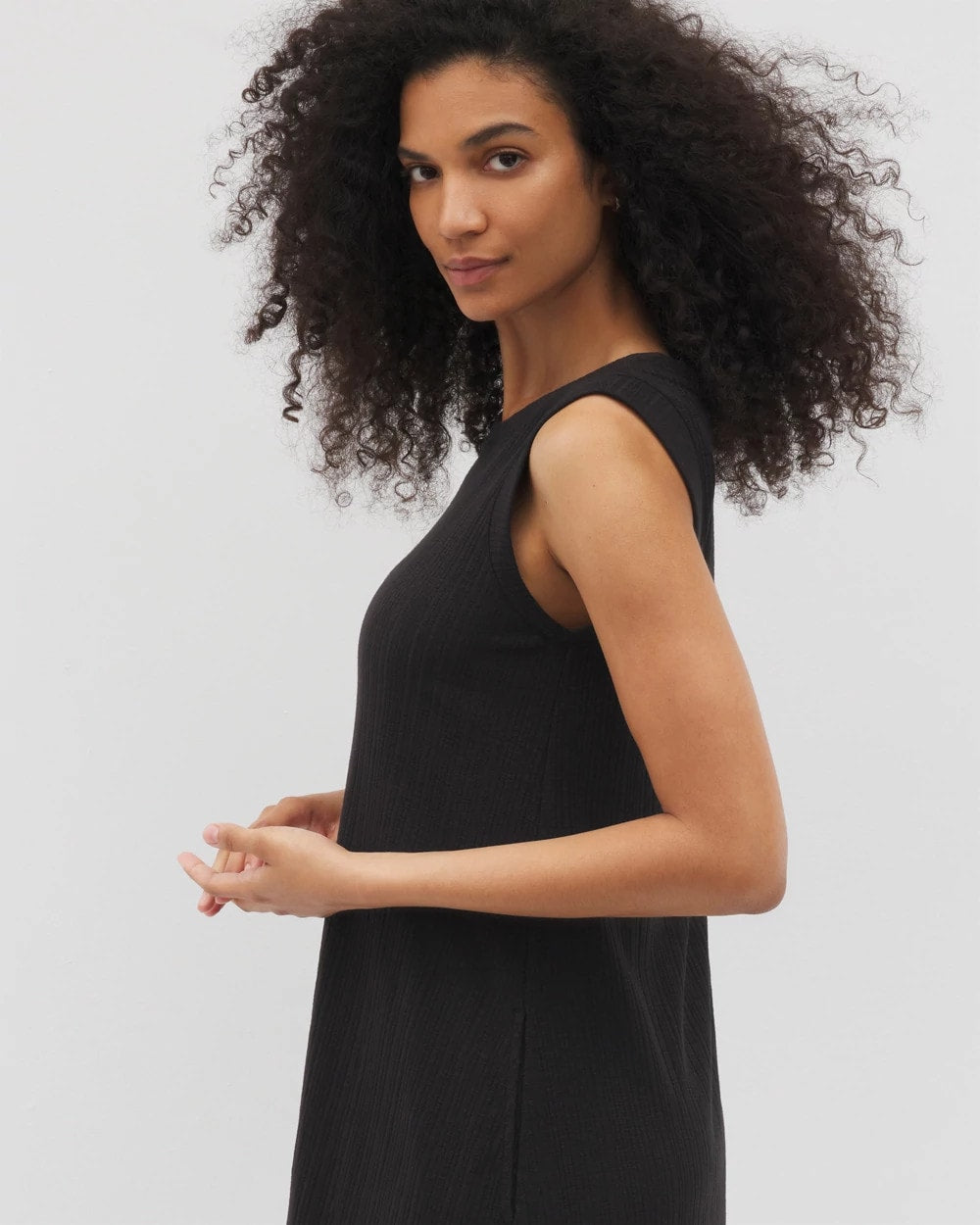 Rib Lounge Short Dress - BLACK | Soma Women