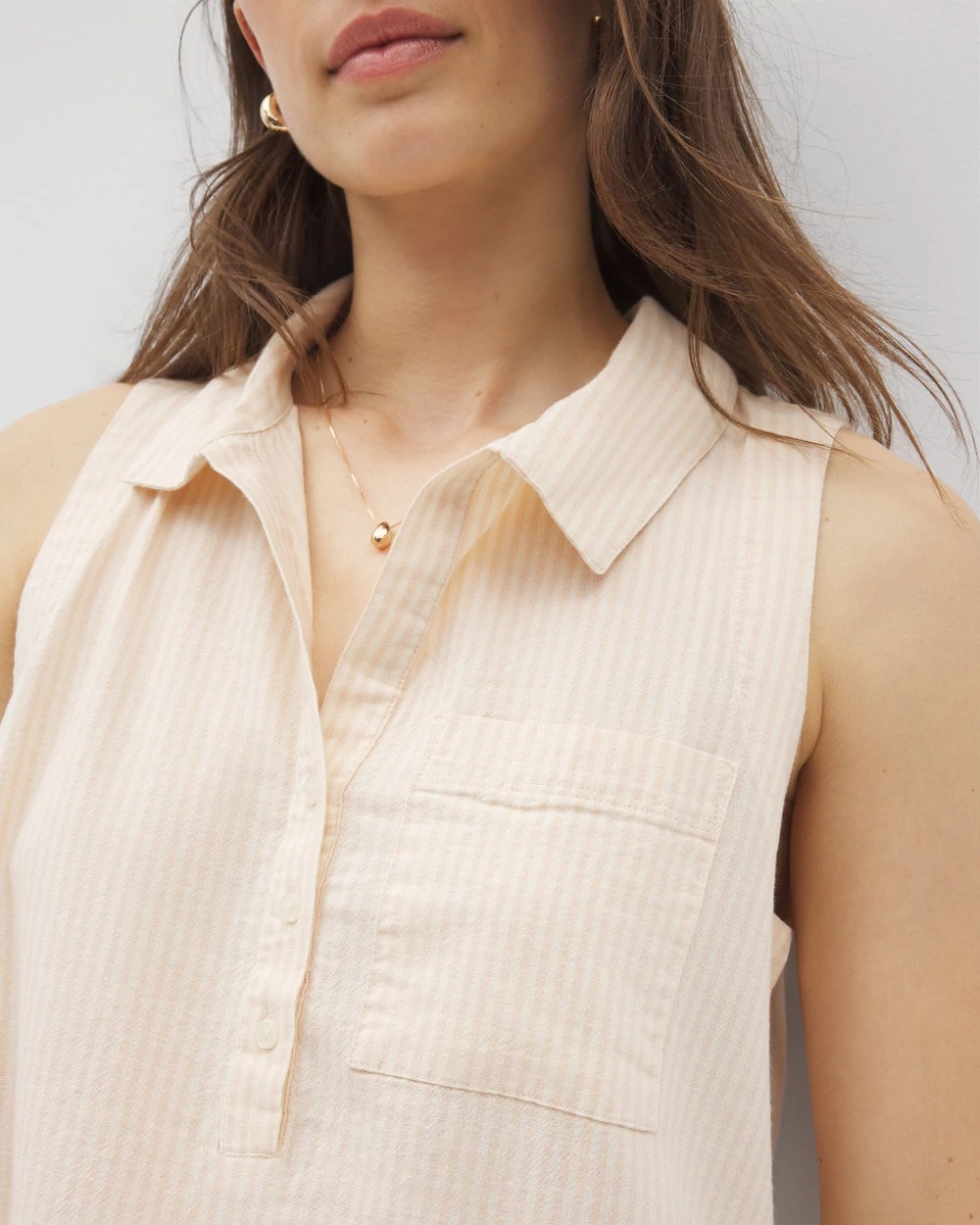 Beach Cotton Short Dress - PALE SAND STRIPE | Soma Women
