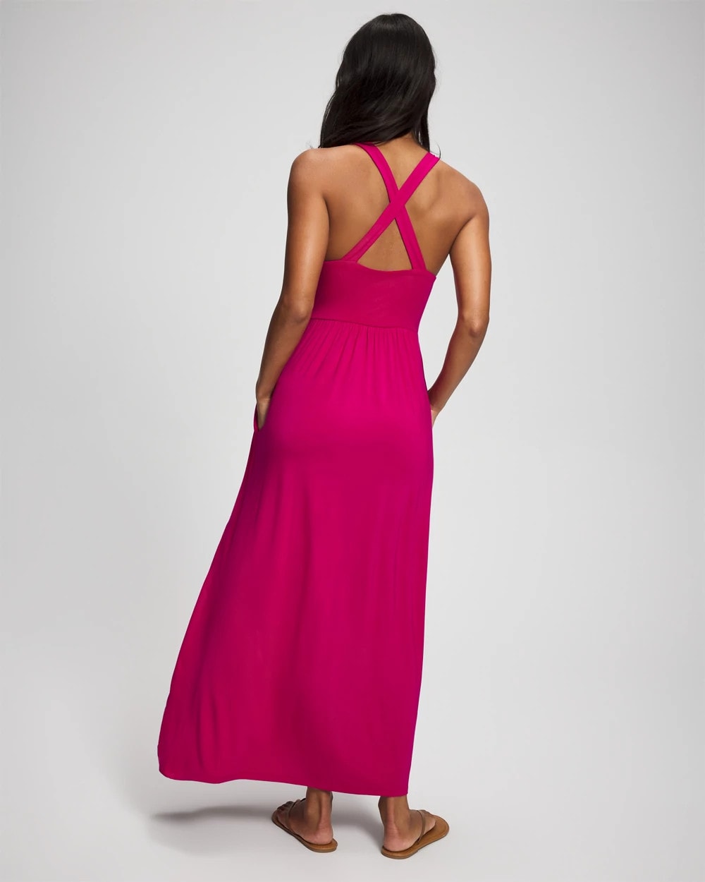 Soft Jersey Twist Front Maxi Dress - PINK COSMO | Soma Women