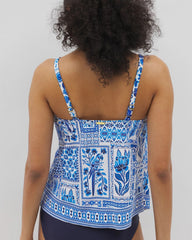 Beyond Control Sea Life High-Neck Tankini Top - WHITE MULTI | Soma Women