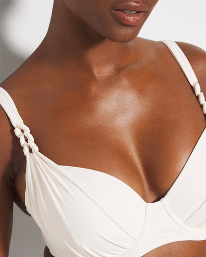 Ring Master Draped Underwire Swim Top - COCONUT WATER | Soma Women