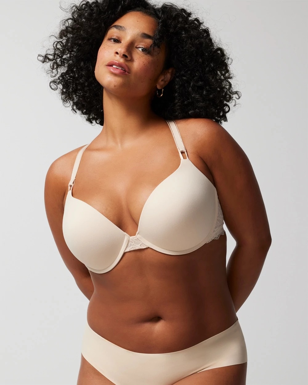 Push-Up Plunge Bra with Lace - PALE SAND | Soma Women