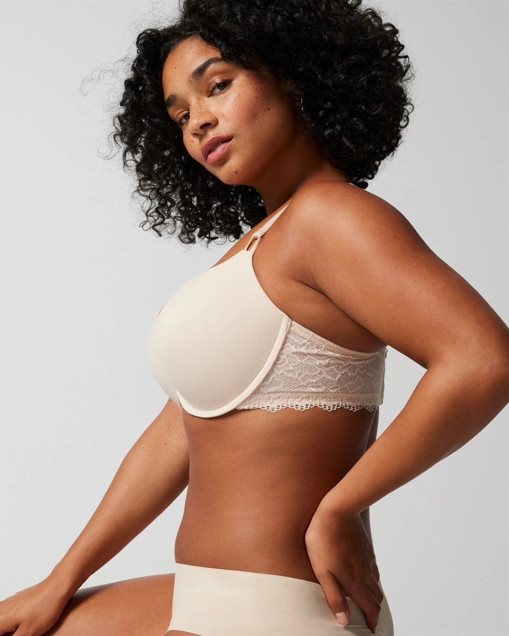 Push-Up Plunge Bra with Lace - PALE SAND | Soma Women