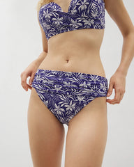 Ruched High-Waist Bikini Bottom - TROPIC TILES TRUE BLUE | Soma Women