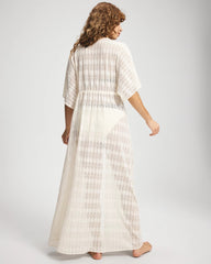 Sunkissed Crochet Open-Front Caftan - COCONUT WATER | Soma Women