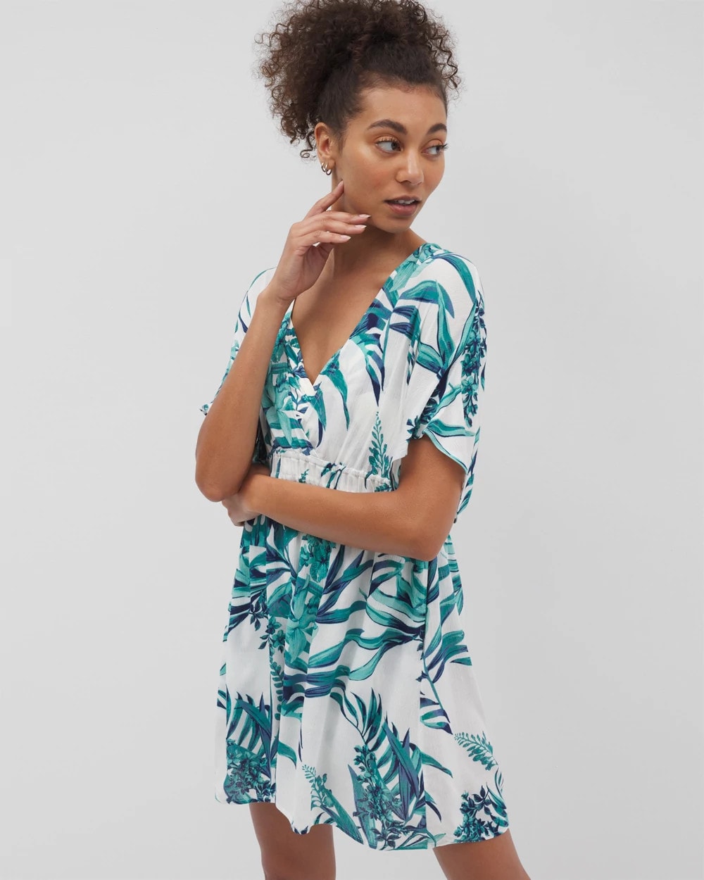 Rayon Crepe Cover Up - PALM PERFECT COCONUT | Soma Women