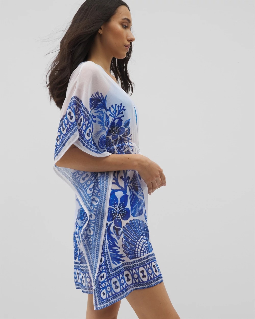Beyond Control Sea Life Chiffon Caftan - WHITE MULTI | Soma Women