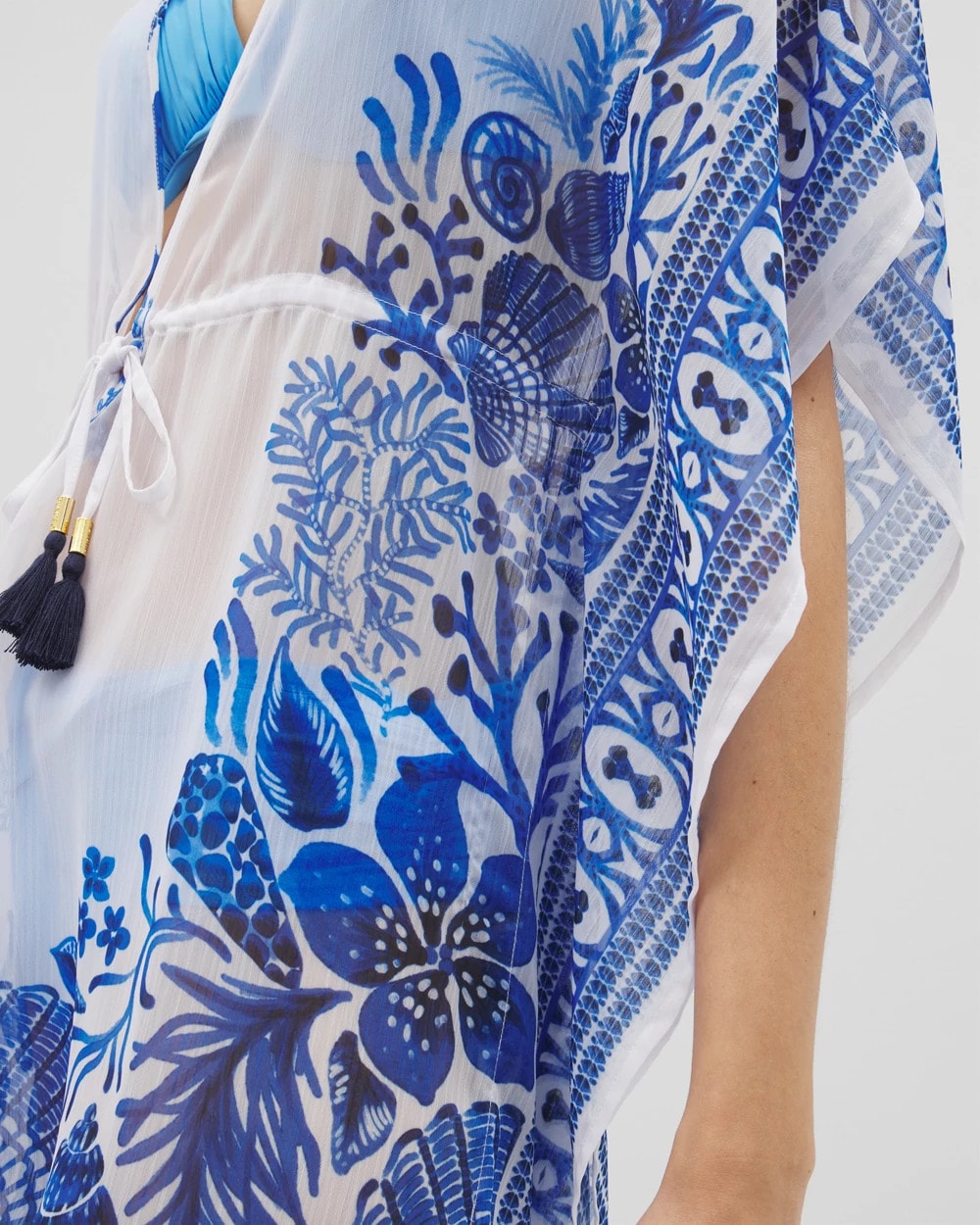 Beyond Control Sea Life Chiffon Caftan - WHITE MULTI | Soma Women