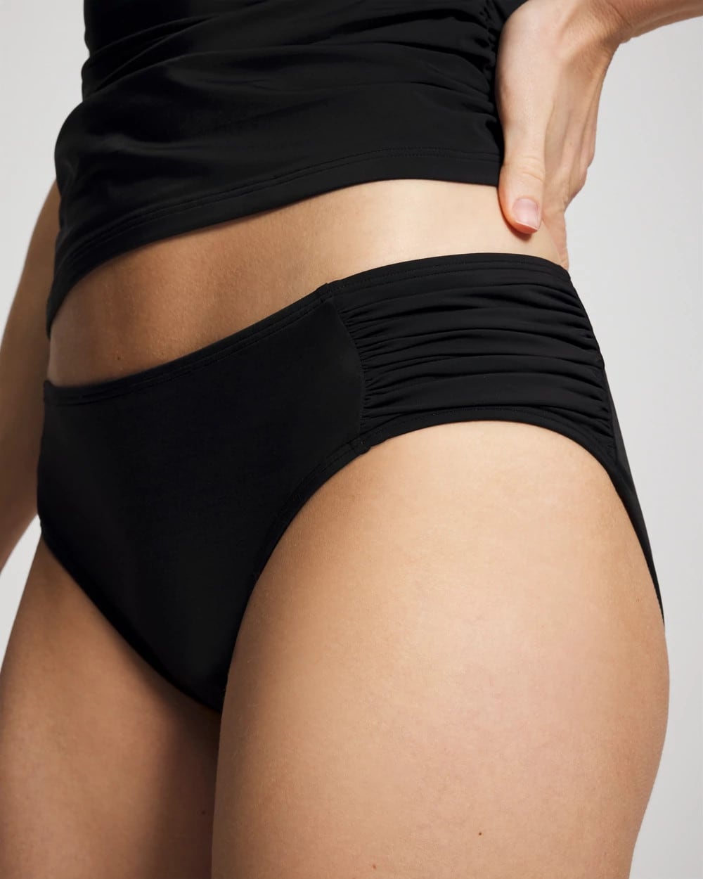 Enbliss Ruched Side Bikini Bottom - BLACK | Soma Women