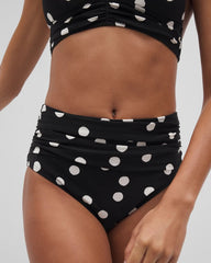 Ruched High-Waist Bikini Bottom - MOVEMENT DOT MINI B | Soma Women