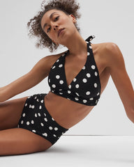 Ruched High-Waist Bikini Bottom - MOVEMENT DOT MINI B | Soma Women