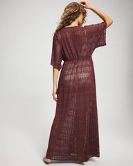 Sunkissed Crochet Open-Front Caftan - COFFEE | Soma Women