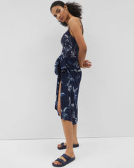 Rayon Crepe Pareo - PALM TOILE NIGHTFALL NAVY | Soma Women