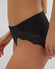 Embraceable High-Leg Panty with Crochet Lace - BLACK | Soma Women